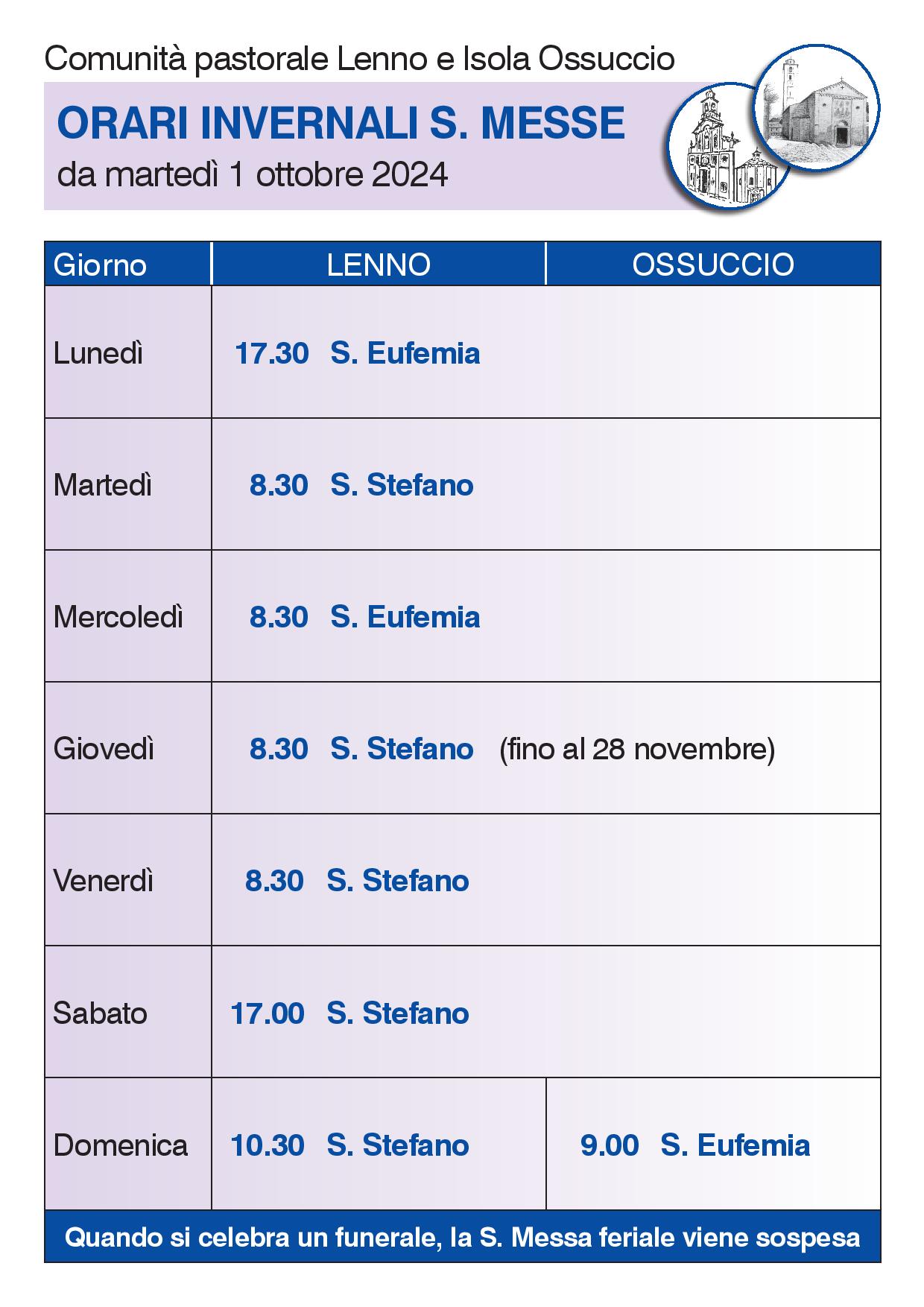 Orari S. Messe