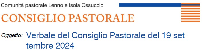 Verbali Consiglio Pastorale Unitario – 2024-2025