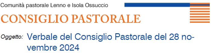 Verbali Consiglio Pastorale Unitario – 2024-2025