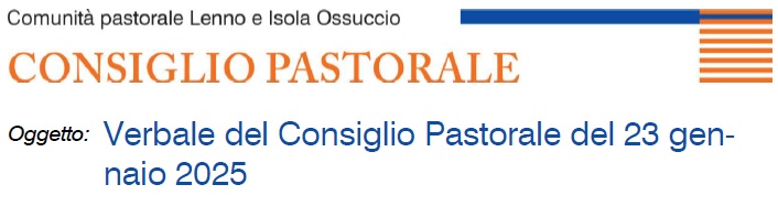 Verbali Consiglio Pastorale Unitario – 2024-2025